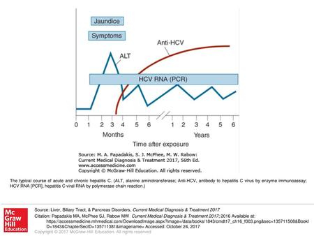 The typical course of acute and chronic hepatitis C