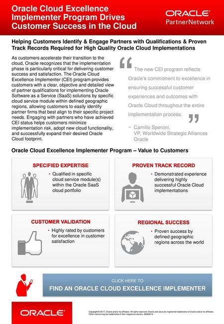 FIND AN ORACLE CLOUD EXCELLENCE IMPLEMENTER