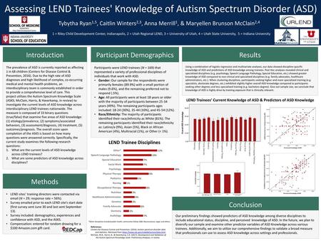 Assessing LEND Trainees' Knowledge of Autism Spectrum Disorder (ASD)