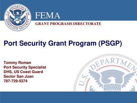 Port Security Grant Program (PSGP)