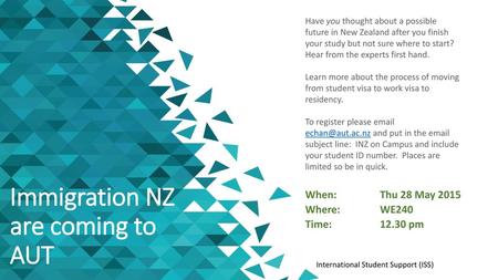 Immigration NZ are coming to AUT