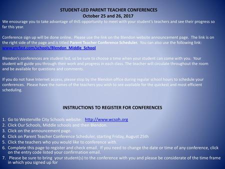 INSTRUCTIONS TO REGISTER FOR CONFERENCES