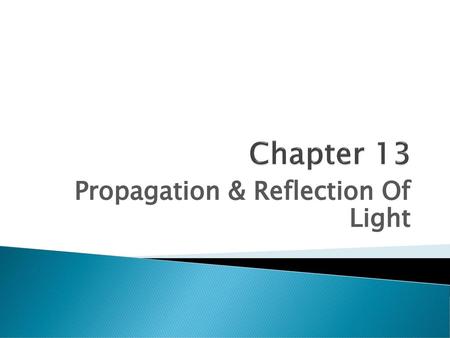 Propagation & Reflection Of Light