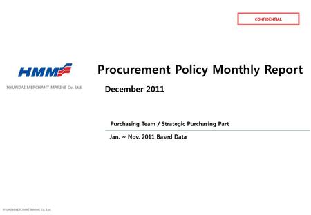 Procurement Policy Monthly Report