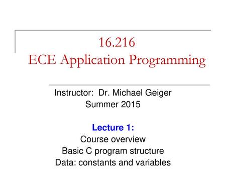 ECE Application Programming