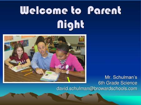 Welcome to Parent Night