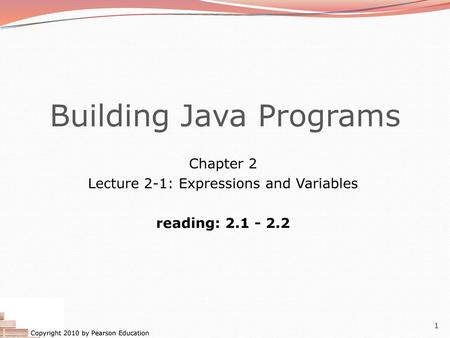 Building Java Programs