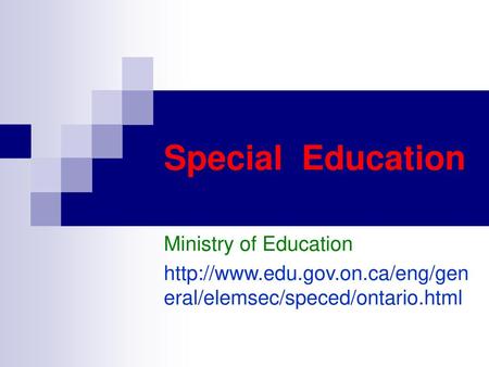 Special Education Ministry of Education