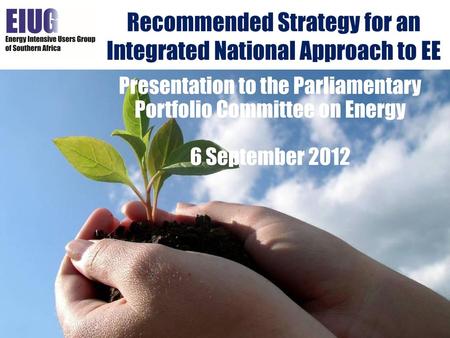 Recommended Strategy for an Integrated National Approach to EE