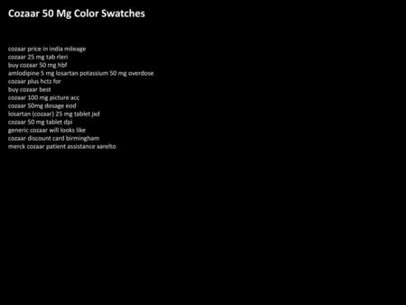 Cozaar 50 Mg Color Swatches