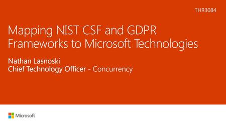 Mapping NIST CSF and GDPR Frameworks to Microsoft Technologies