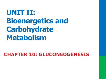 UNIT II: Bioenergetics and Carbohydrate Metabolism