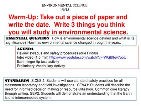 ENVIRONMENTAL SCIENCE