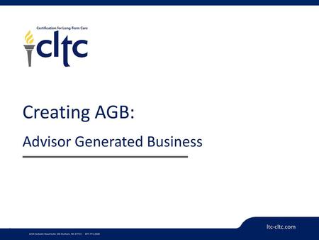 Creating AGB: Advisor Generated Business