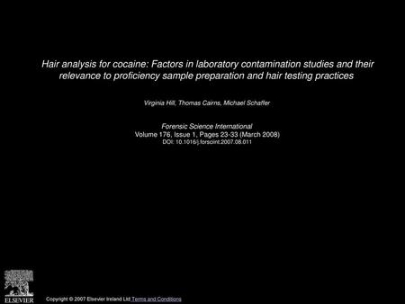 Hair analysis for cocaine: Factors in laboratory contamination studies and their relevance to proficiency sample preparation and hair testing practices 