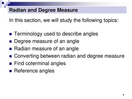 Radian and Degree Measure