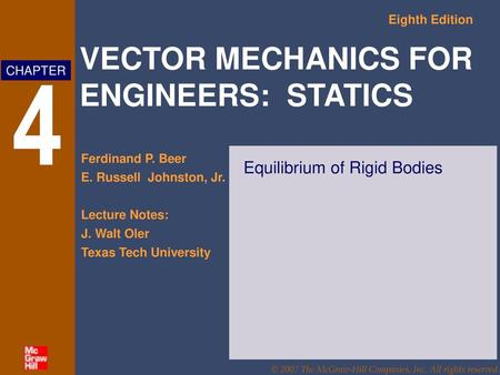 Equilibrium of Rigid Bodies