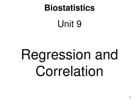 Regression and Correlation