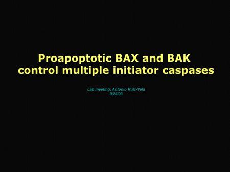 Proapoptotic BAX and BAK control multiple initiator caspases