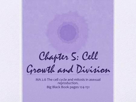 Chapter 5: Cell Growth and Division