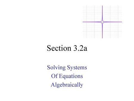 Solving Systems Of Equations Algebraically