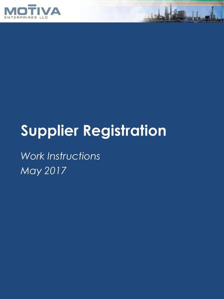 Supplier Registration