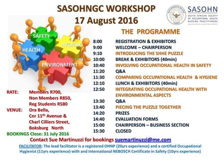 SASOHNGC WORKSHOP 17 August 2016