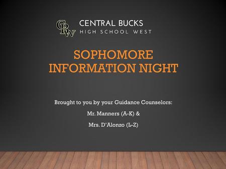 Sophomore Information Night