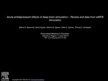 Personalized Medicine in Psychiatry