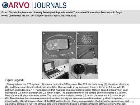 From: Chronic Implantation of Newly Developed Suprachoroidal-Transretinal Stimulation Prosthesis in Dogs Invest. Ophthalmol. Vis. Sci.. 2011;52(9):6785-6792.