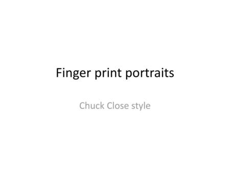 Finger print portraits