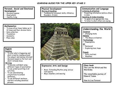 LEARNING GUIDE FOR THE UPPER KEY STAGE 2