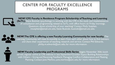 Center for Faculty Excellence programs