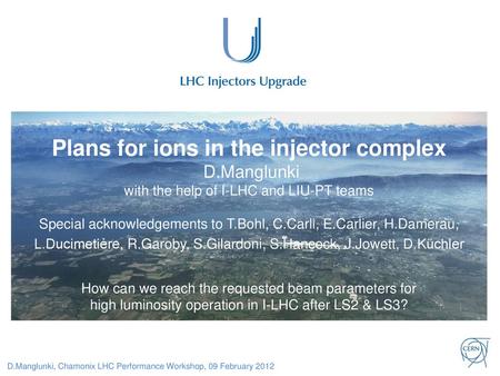 Plans for ions in the injector complex D