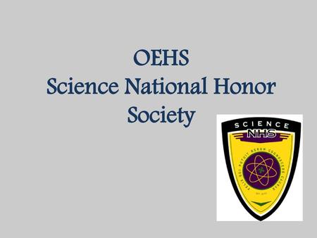 OEHS Science National Honor Society