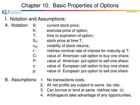 Chapter 10. Basic Properties of Options