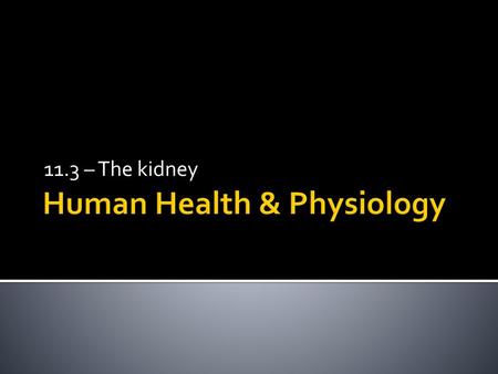 Human Health & Physiology