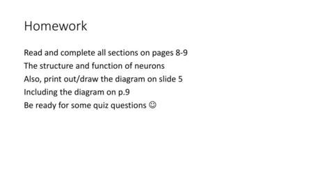 Homework Read and complete all sections on pages 8-9