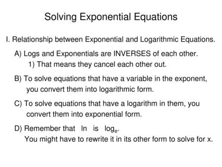 Solving Exponential Equations