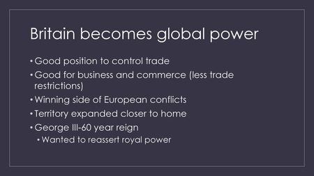 Britain becomes global power