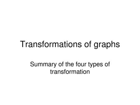 Transformations of graphs