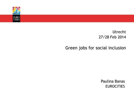 Green jobs for social inclusion