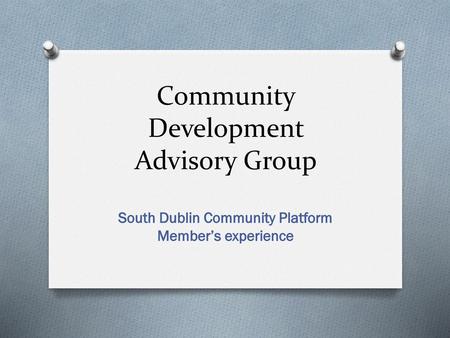 Community Development Advisory Group