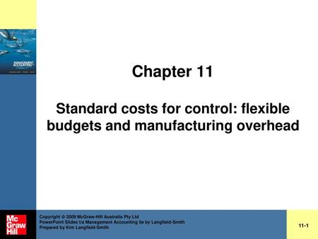 Chapter 11 Standard costs for control: flexible budgets and manufacturing overhead Copyright  2009 McGraw-Hill Australia Pty Ltd PowerPoint Slides t/a.