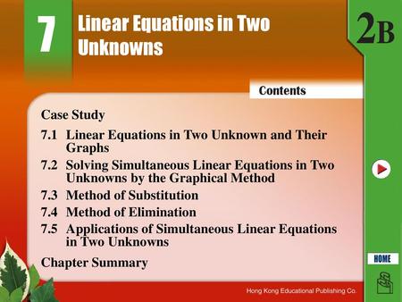 Linear Equations in Two Unknowns