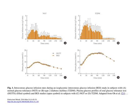 Fig. 1. Intravenous glucose infusion rates during an isoglycemic intravenous glucose infusion (IIGI) study in subjects with (A) normal glucose tolerance.