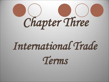 International Trade Terms