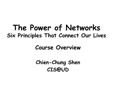 The Power of Networks Six Principles That Connect Our Lives