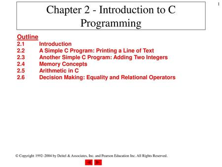 Chapter 2 - Introduction to C Programming