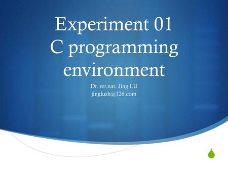 Experiment 01 C programming environment